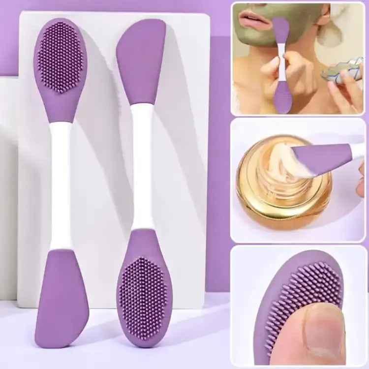Silicone Double Head Mask Brush, Silicone Face Wash Brush