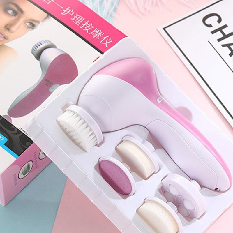 5 In 1 Face Cleansing Brush Silicone Facial Brush Electric Wash Face Machine